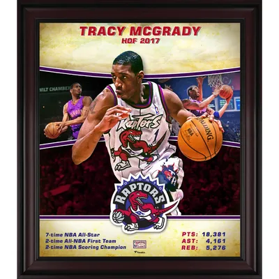 Framed Tracy McGrady Toronto Raptors Autographed 1998 White Mitchell & Ness  Authentic Jersey