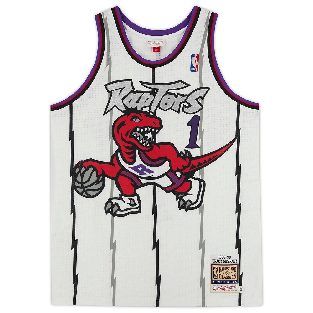 Tracy McGrady White Toronto Raptors Autographed Mitchell & Ness 1998 Authentic Jersey