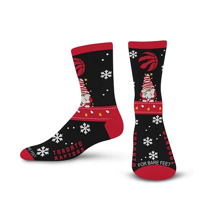 Chaussettes unisexes pour pieds nus noires Toronto Raptors Sweater Gnome Holiday Crew