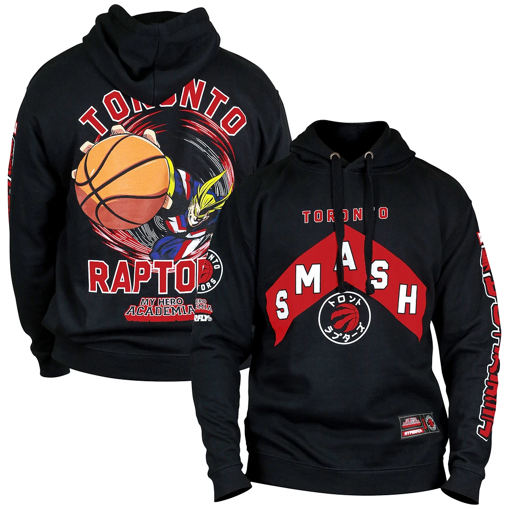 Unisex Hyperfly  Black Toronto Raptors NBA x My Hero Academia All Might Smash Pullover Hoodie