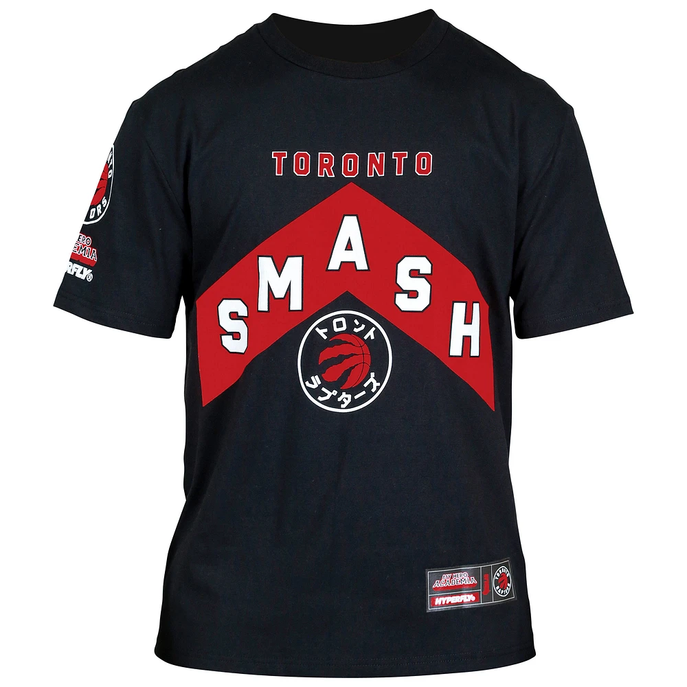 Unisex Hyperfly Black Toronto Raptors NBA x My Hero Academia All Might Smash T-Shirt