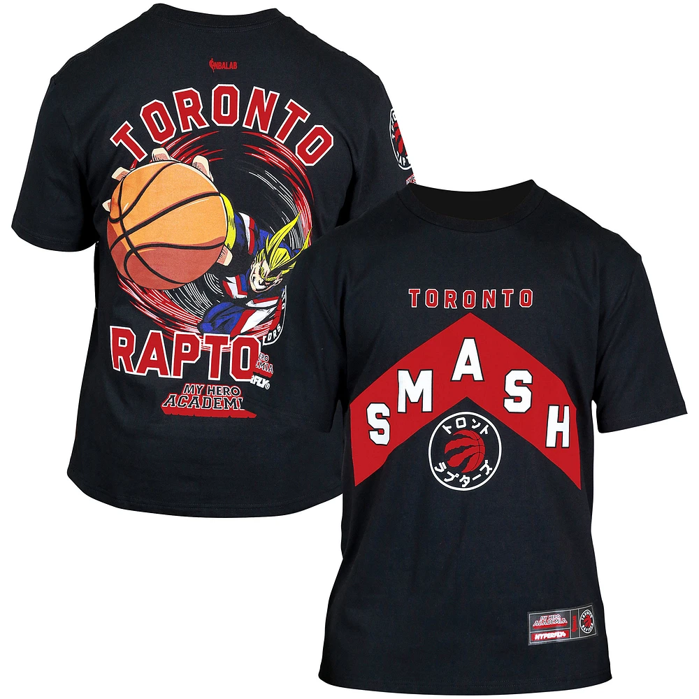 Unisex Hyperfly Black Toronto Raptors NBA x My Hero Academia All Might Smash T-Shirt