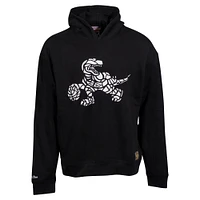 Unisex Mitchell & Ness Black Toronto Raptors Hardwood Classics Stain Glass Oversized Pullover Hoodie