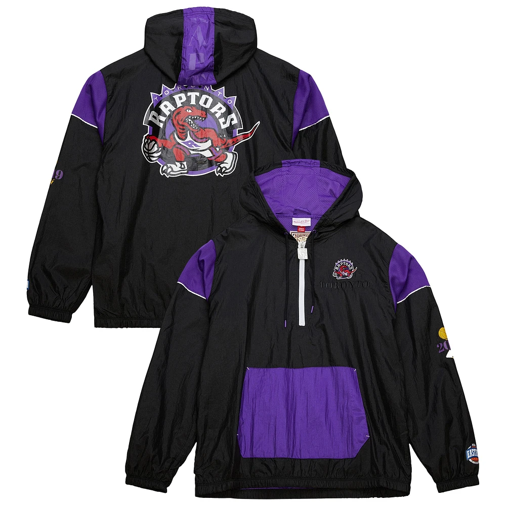 Unisex Mitchell & Ness  Black Toronto Raptors Hardwood Classics Team OG 3.0 Anorak Half-Zip Windbreaker Jacket