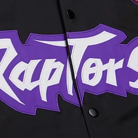 Unisex Mitchell & Ness Black Toronto Raptors Vintage Team Origins Satin Full-Snap Jacket