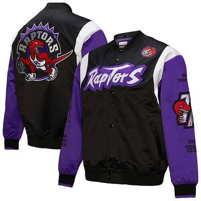 Unisex Mitchell & Ness Black Toronto Raptors Vintage Team Origins Satin Full-Snap Jacket