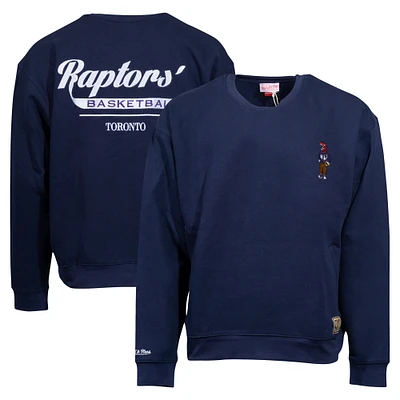 Unisex Mitchell & Ness Navy Toronto Raptors Hardwood Classics Swag Oversize Pullover Sweatshirt