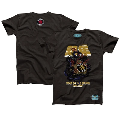 T-shirt unisexe NBALab x Hyperfly Heather Black Toronto Raptors Collection Année du serpent Nouvel An lunaire