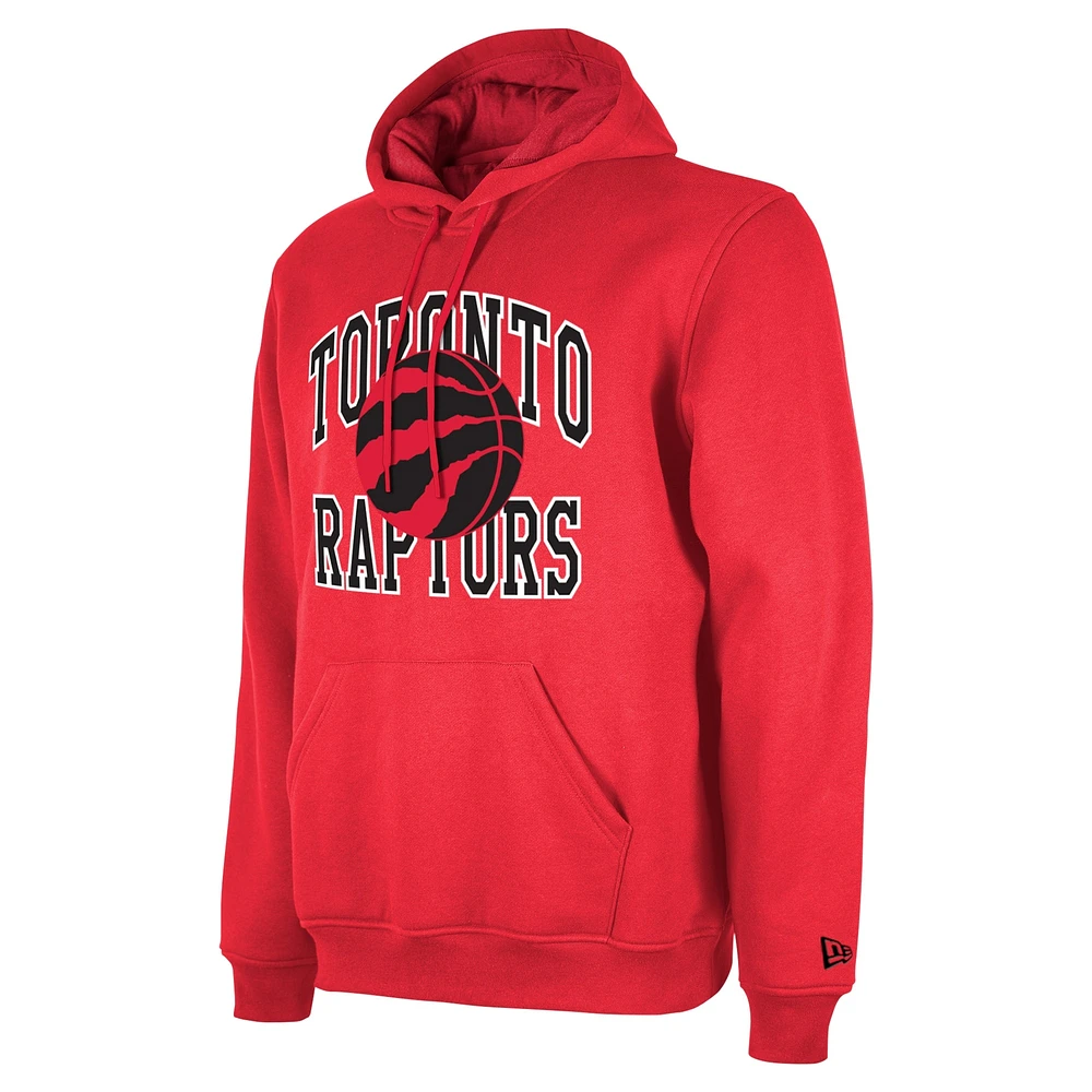 Sweat à capuche unisexe New Era rouge des Toronto Raptors saison 2023/24 édition Tip-Off