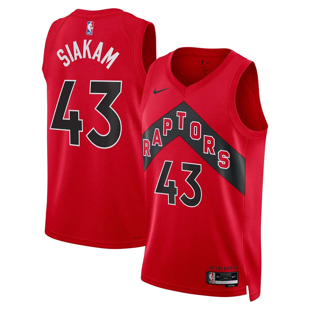 Maillot unisexe Nike Pascal Siakam rouge Toronto Raptors Swingman - Édition Icon