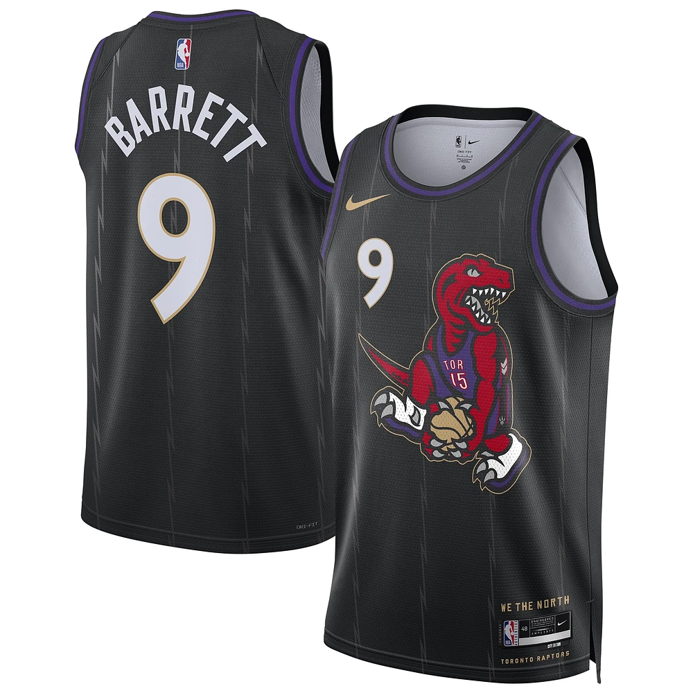 Maillot de joueur Nike RJ Barrett noir unisexe Toronto Raptors 2024/25 Swingman - Édition City