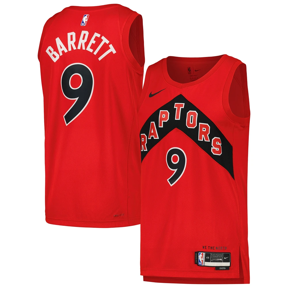 Maillot de joueur Nike RJ Barrett rouge unisexe des Toronto Raptors Swingman - Édition Icon