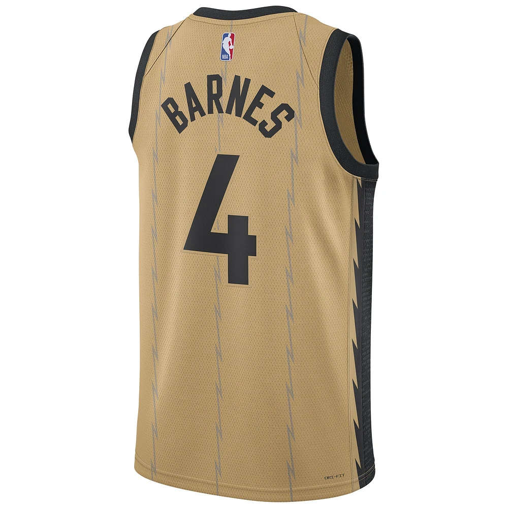 Maillot unisexe Nike Scottie Barnes Gold Toronto Raptors Swingman Player - City Edition