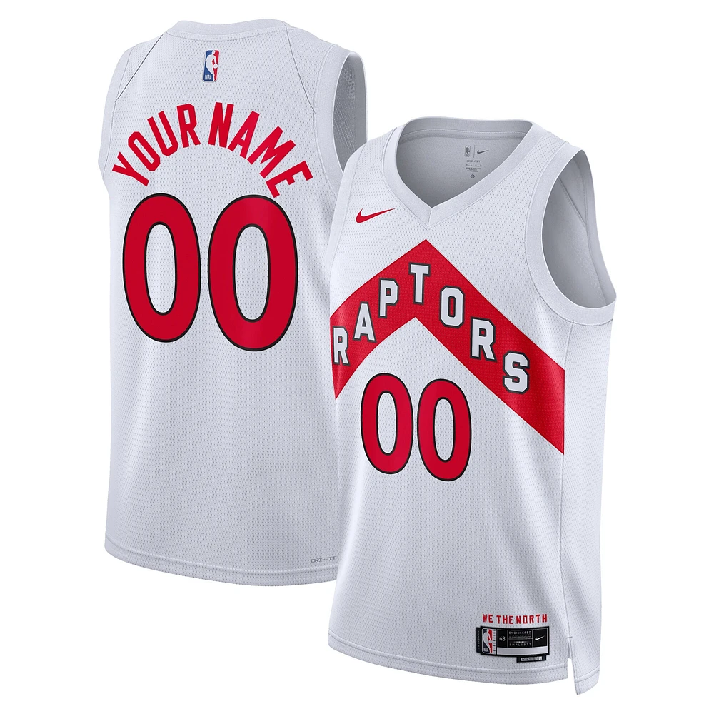 Maillot personnalisé Nike Toronto Raptors 2022/23 Swingman Unisexe Blanc - Édition Association