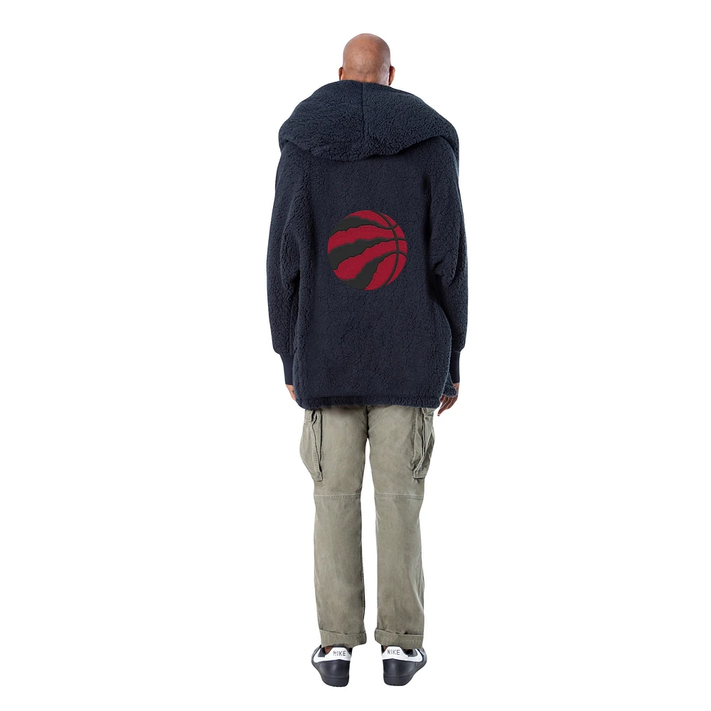 Unisex the Best Lounger World By Jill Martin Black Toronto Raptors Oversized Open-Front Hoodie Sweater