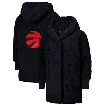 Unisex the Best Lounger World By Jill Martin Black Toronto Raptors Oversized Open-Front Hoodie Sweater