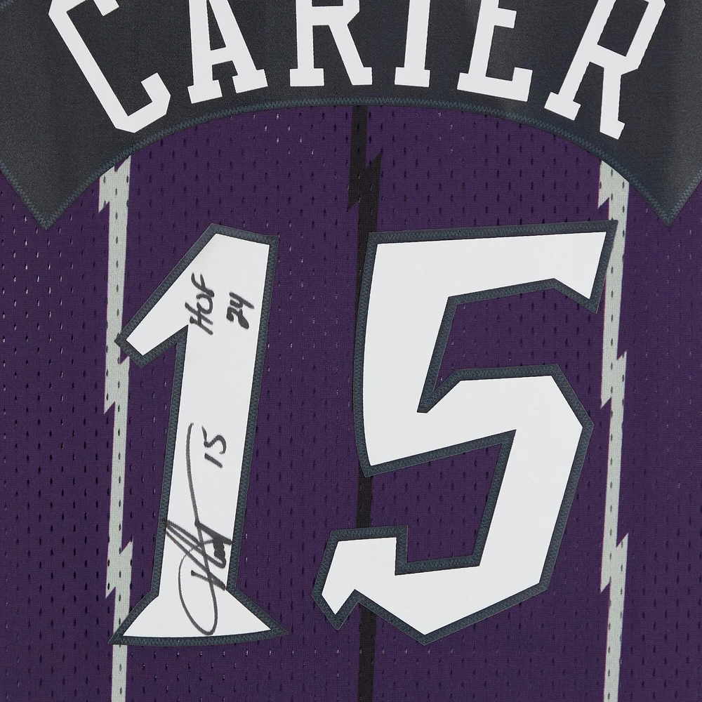 Vince Carter Toronto Raptors Autographed Mitchell & Ness Dark Purple 1998-99 Swingman Jersey with "HOF 24" Inscription
