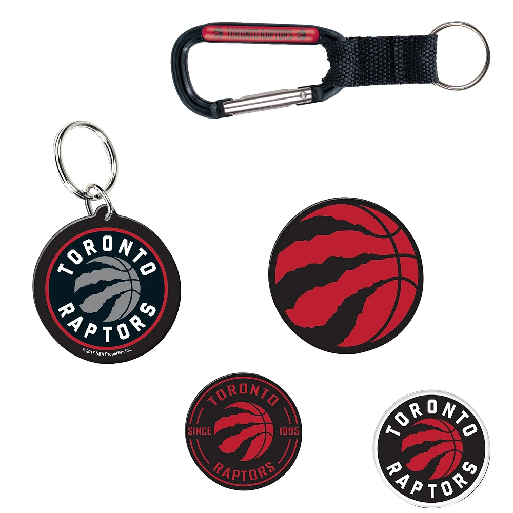 Ensemble de 5 porte-clés et aimants pour réfrigérateur WinCraft Toronto Raptors