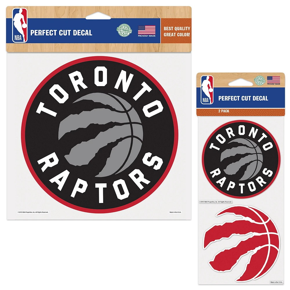 Lot de deux autocollants WinCraft Toronto Raptors Perfect Cut