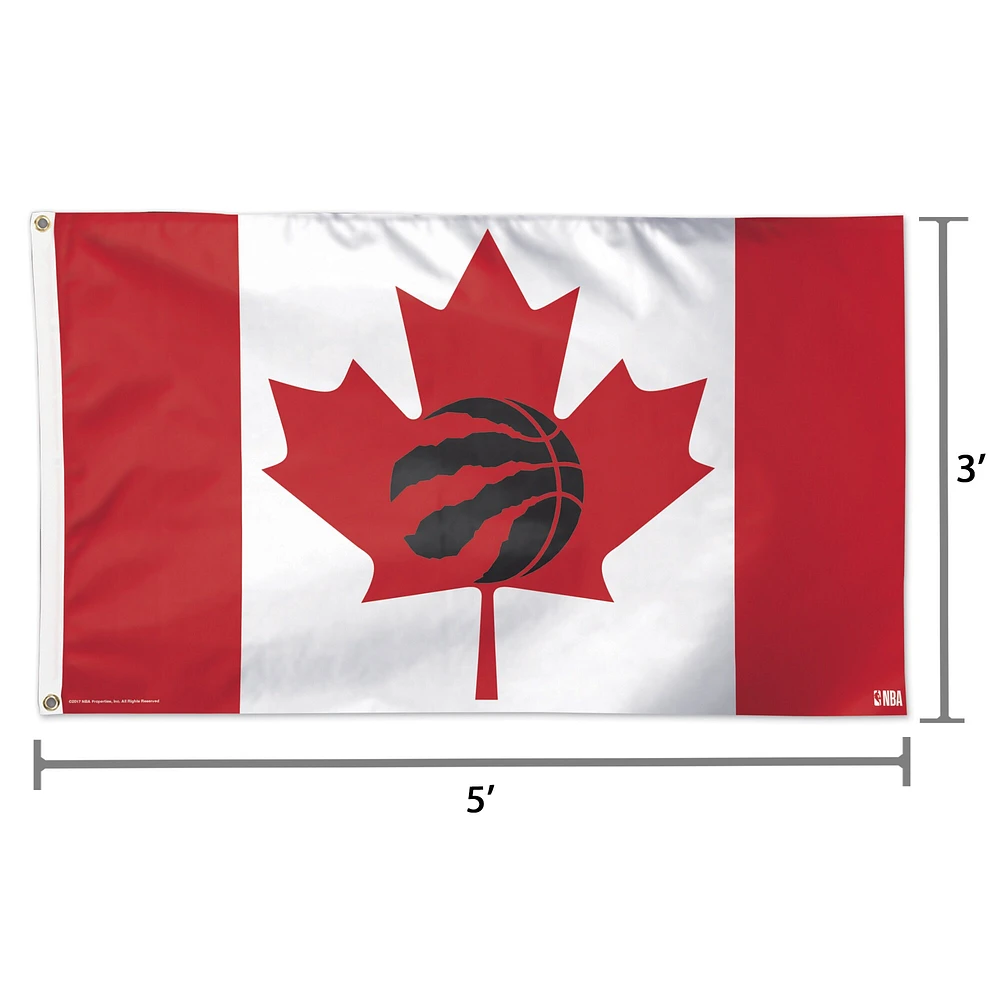 Drapeau à logo d'équipe de luxe simple face des Raptors de Toronto de WinCraft de 3 pi x 5 pi