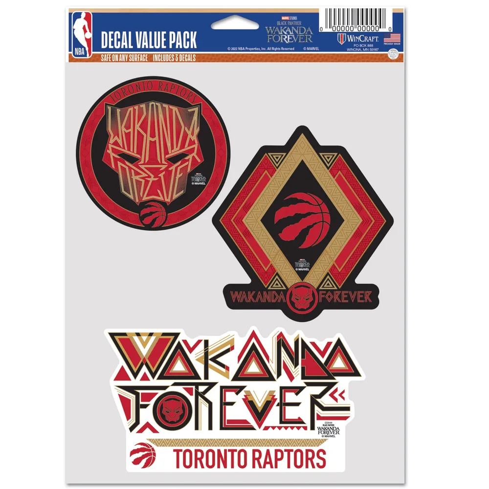 WinCraft Toronto Raptors Three-Pack Black Panther 2 Fan Decal Set