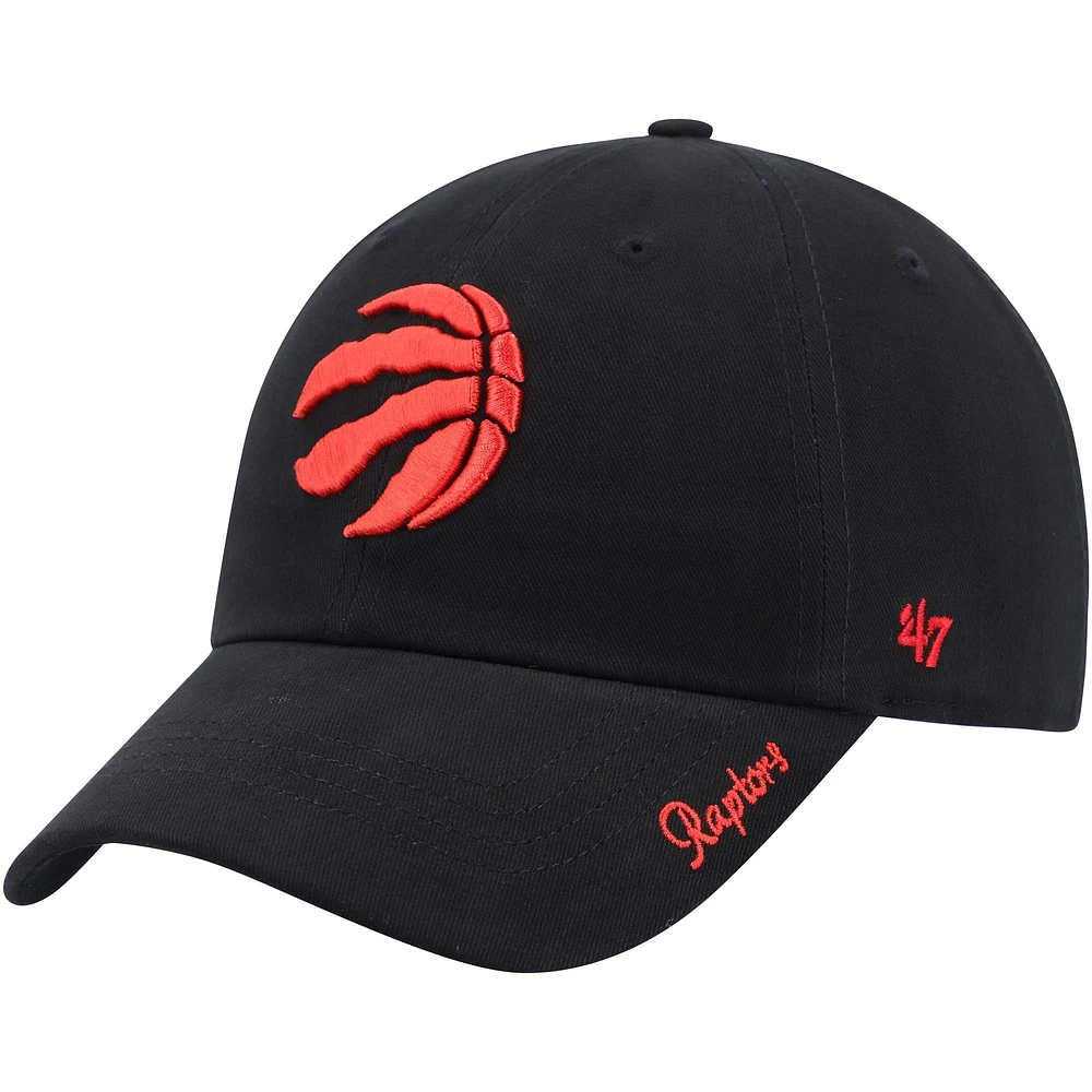 Women's '47 Black Toronto Raptors Miata Clean Up Logo Adjustable Hat