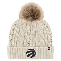 Women's '47 White Toronto Raptors Meeko Cuffed Knit Hat with Pom