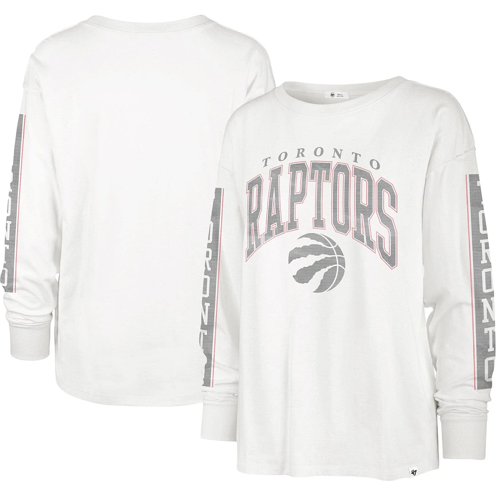 Women's '47 White Toronto Raptors Statement - Long Sleeve T-Shirt