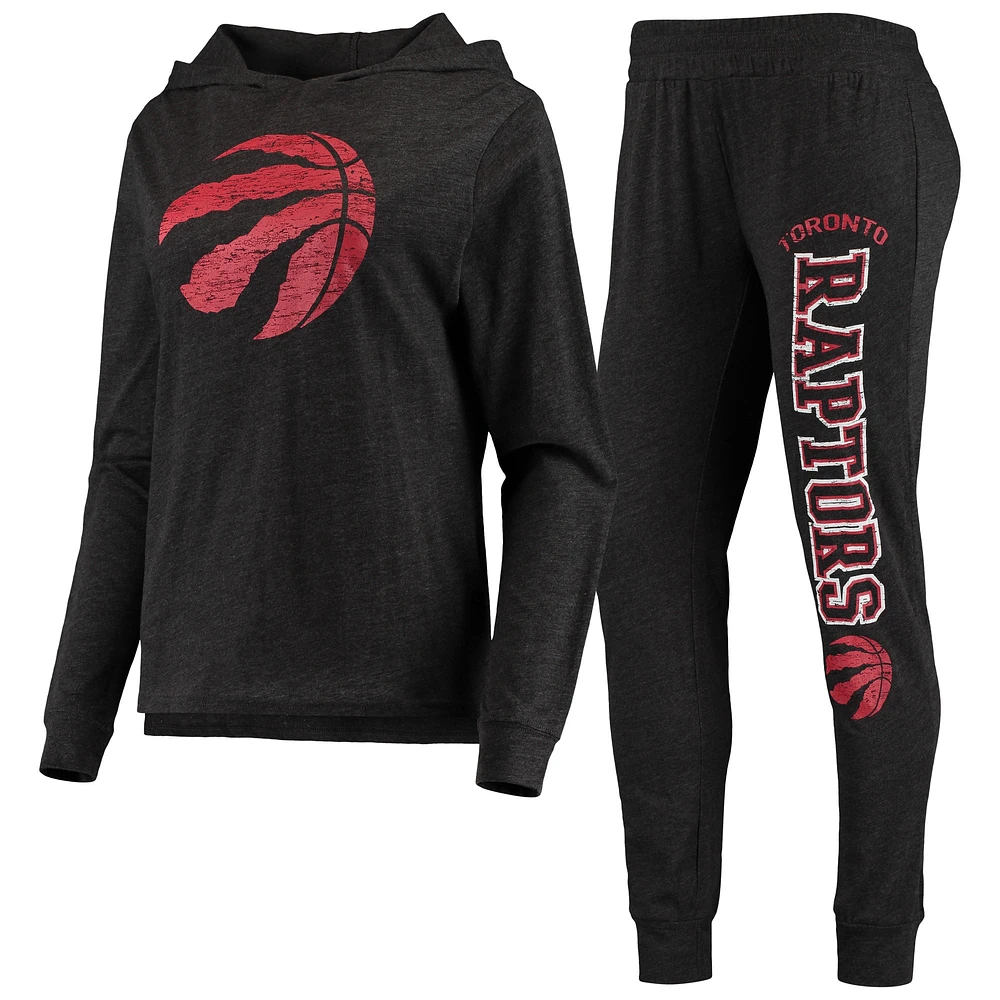 Women's Concepts Sport Black Toronto Raptors Hoodie & Pants Sleep Set