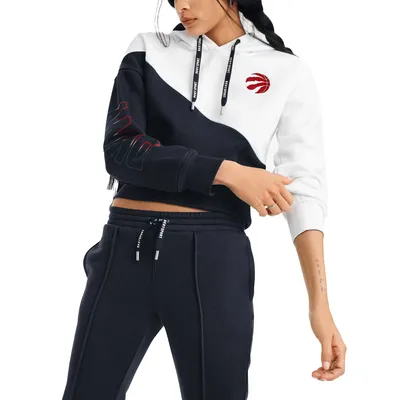 Women's DKNY Sport White/Black Toronto Raptors Bobbi Colorblock Pullover - Hoodie