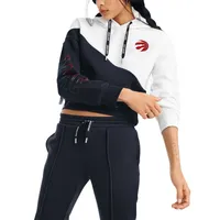 Chandail Bobbi Colorblock des Toronto Raptors DKNY Sport pour femmes, blanc/noir - à capuchon