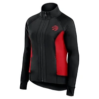 Women's Fanatics Black Toronto Raptors Studio Fitted Full-Zip Gym Track Jacket