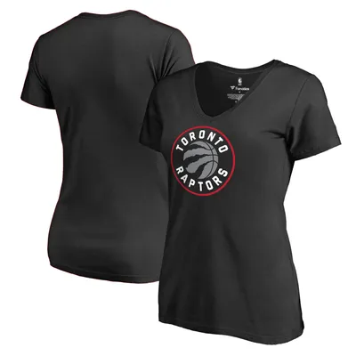 Toronto Raptors Fanatics Branded Women's Primary Logo V-Neck T-Shirt - Black
