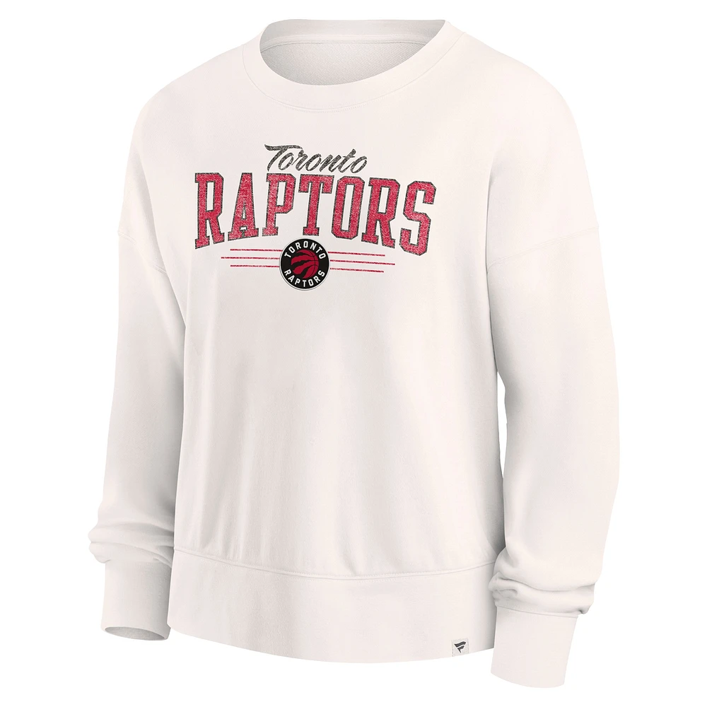 Women's Fanatics Cream Toronto Raptors Close the Game Pullover Sweatshirt