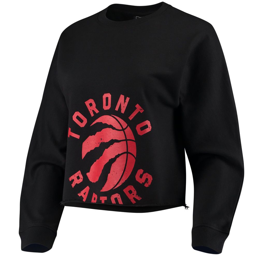 Women's FISLL Black Toronto Raptors Cropped Long Sleeve T-Shirt