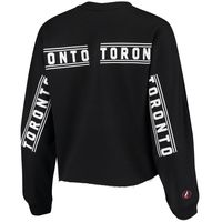 Women's FISLL Black Toronto Raptors Cropped Long Sleeve T-Shirt