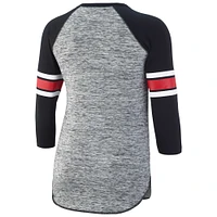 T-shirt raglan à manches 3/4 G-III 4Her par Carl Banks pour femmes, noir, Toronto Raptors Recover