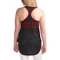 Women's G-III 4Her by Carl Banks Black Toronto Raptors Tater Burnout Racerback - Tank Top