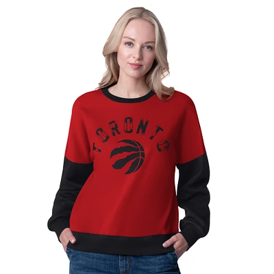 Women's G-III 4Her by Carl Banks  Red Toronto Raptors Arena Oversized Pullover Sweatshirt