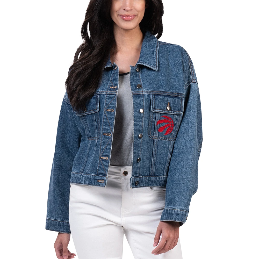 Women's G-III Sports by Carl Banks Toronto Raptors Victory Button-Up Denim Jacket