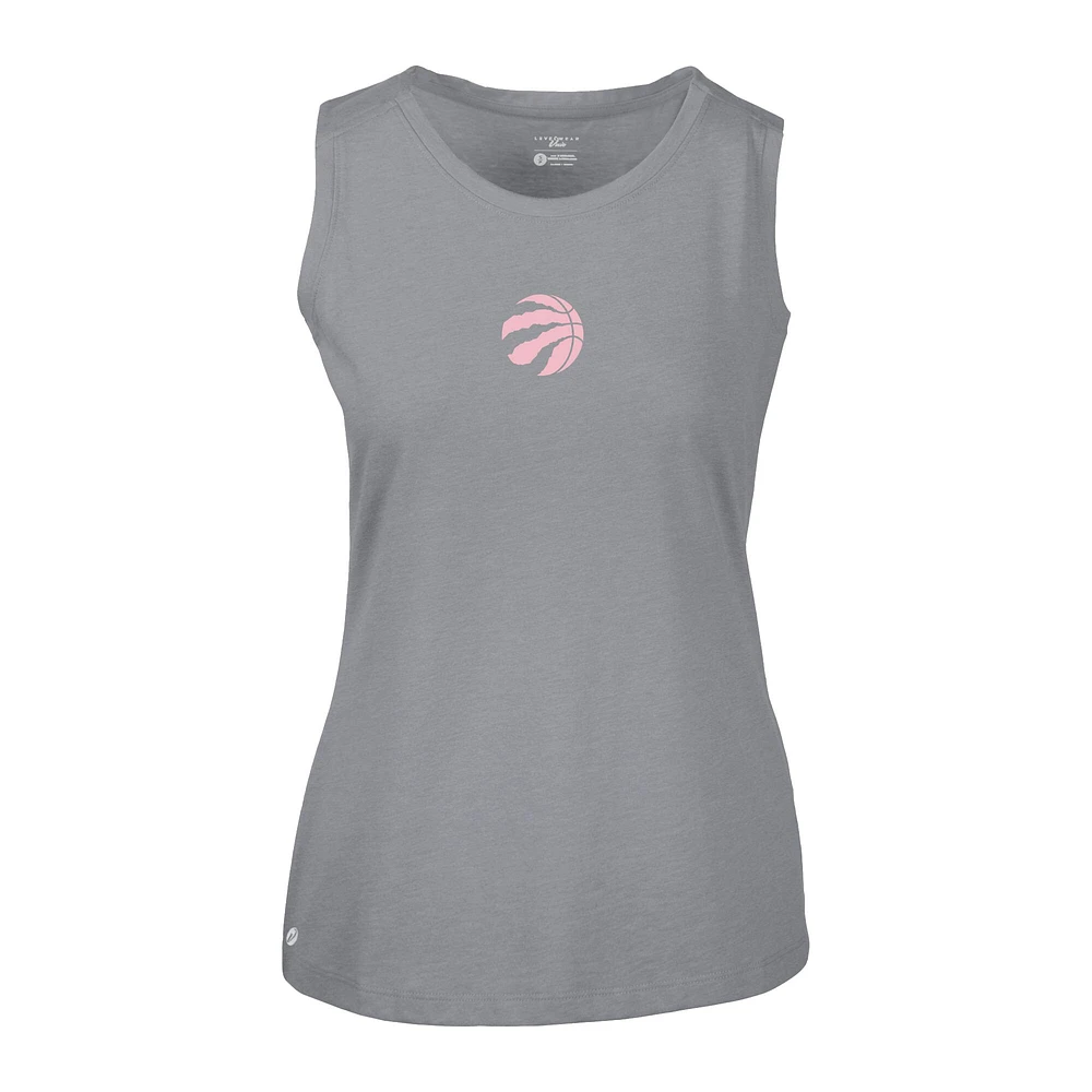 Women's Levelwear  Gray Toronto Raptors Mother's Day Macy Core Logo Tank Top