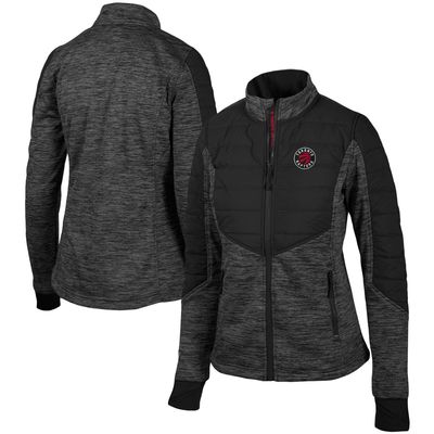 Women's Levelwear Heathered Charcoal Toronto Raptors Billboard Sapphire Fleece - Full-Zip Jacket