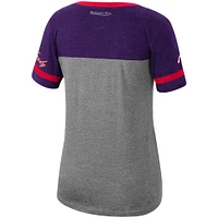 Women's Mitchell & Ness Tracy McGrady Heathered Charcoal Toronto Raptors Team Captain V-Neck T-Shirt