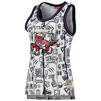 Women's Mitchell & Ness Vince Carter White Toronto Raptors 1998 Doodle Swingman Jersey