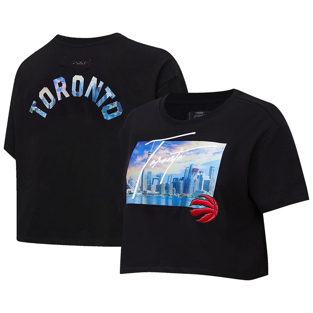 Women's Pro Standard Black Toronto Raptors Cityscape Boxy T-Shirt