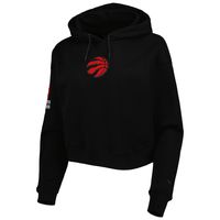 Women's Pro Standard Black Toronto Raptors Classic Fleece Cropped Pullover Hoodie