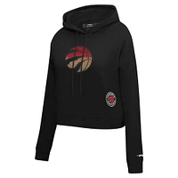 Women's Pro Standard Black Toronto Raptors Jewels Cropped Pullover Hoodie