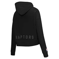 Women's Pro Standard Black Toronto Raptors Jewels Cropped Pullover Hoodie