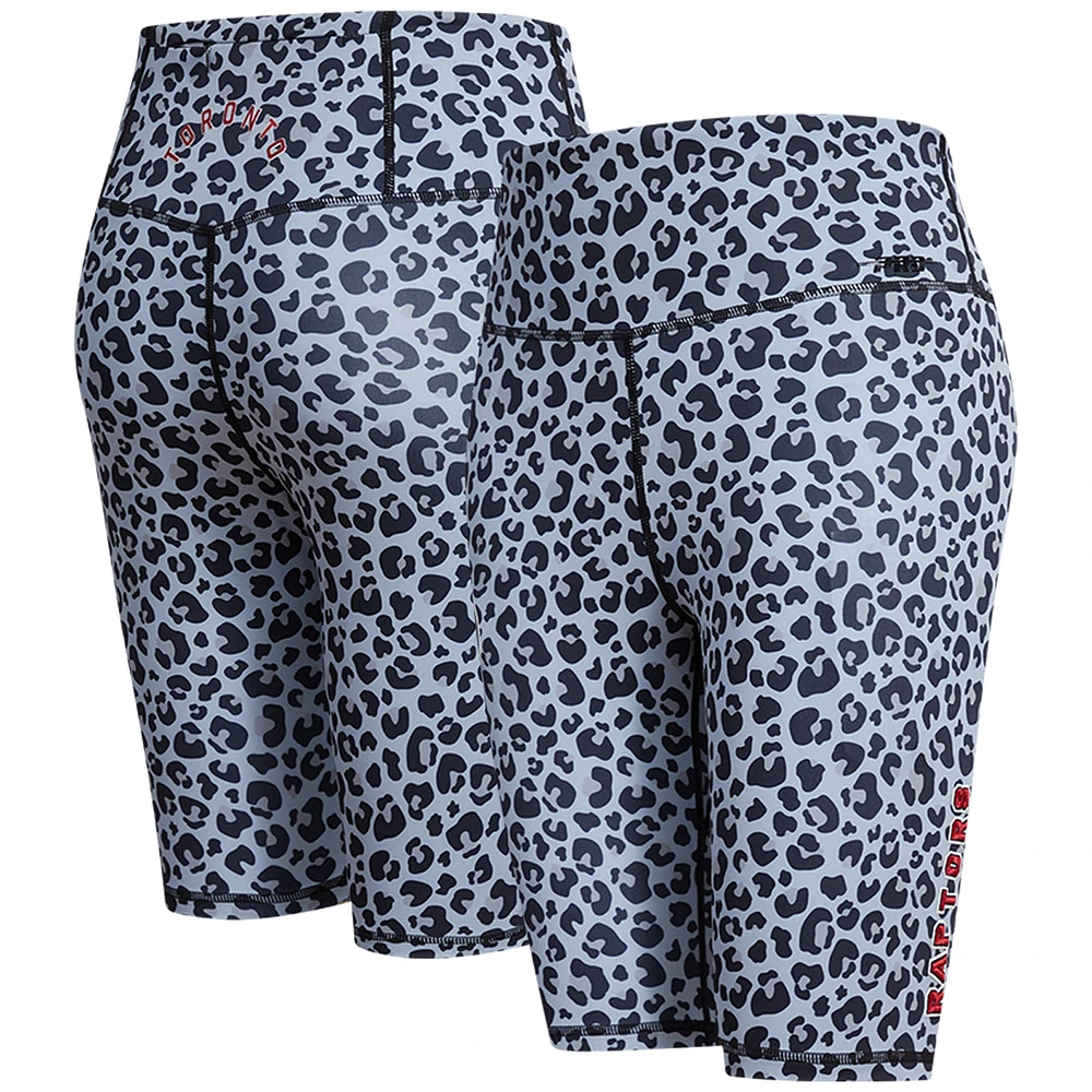 Women's Pro Standard Black Toronto Raptors Leopard Bike Shorts