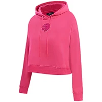 Women's Pro Standard Toronto Raptors Triple Pink Cropped Pullover Hoodie